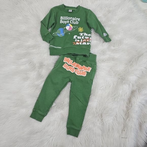 Billionaire Boys Club Green Orange Boys Size 2T Sweatshirt Joggers The Future Is